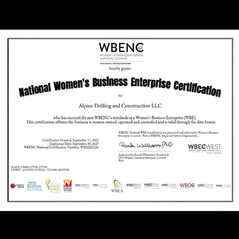 WBENC WBE Certificate