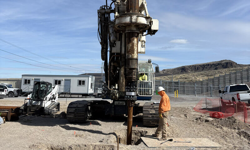 Helical Pile foundation dig.