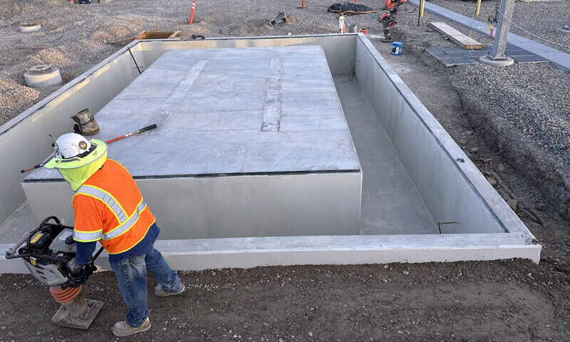 Sub Station foundation after being freshly pored.