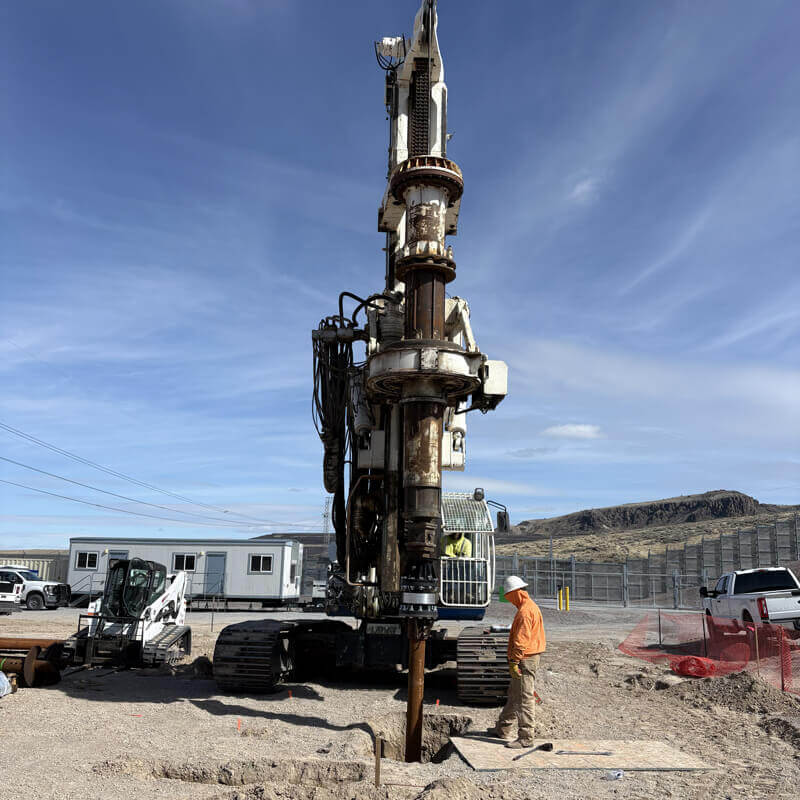 Helical Pile installation by Alpine Drilling.