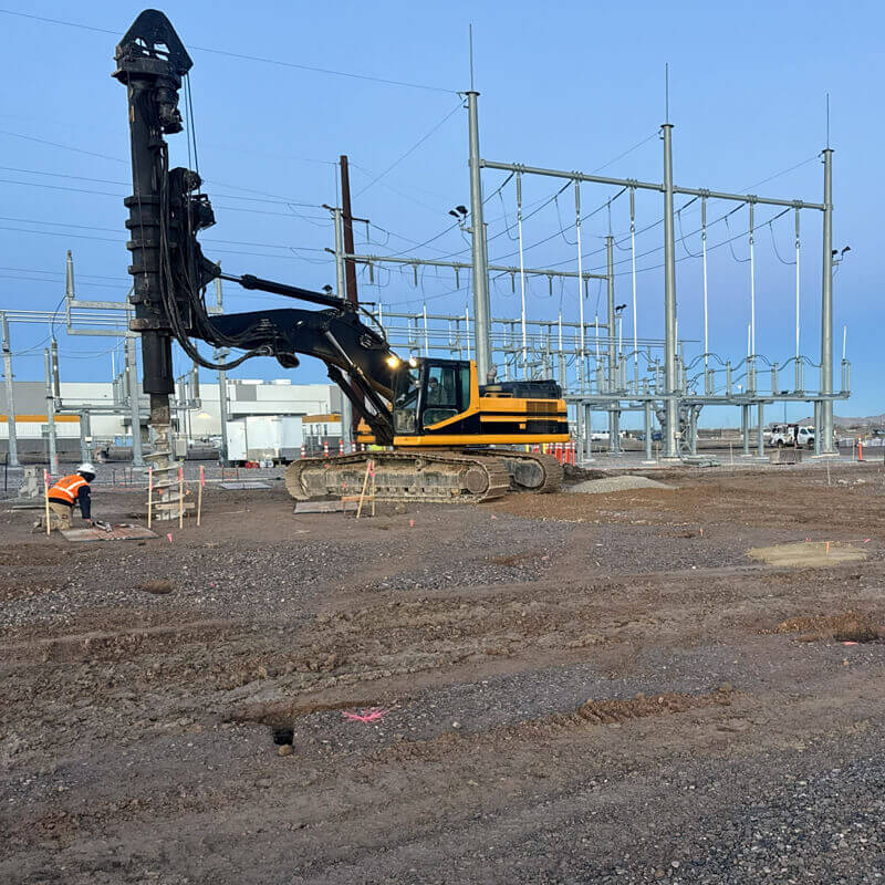 Alpine Drilling putting in a substation.
